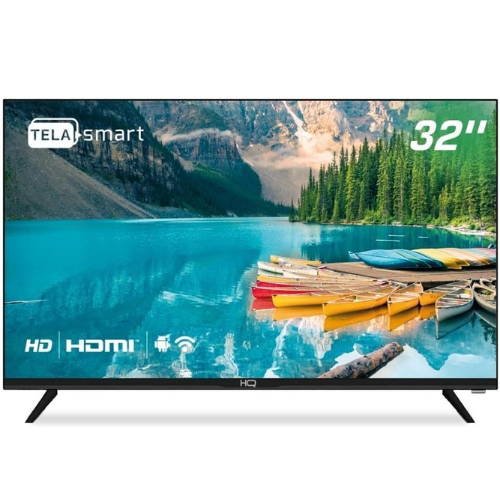 HQ Smart TV LED 32 HD Conversor Digital Externo 3 HDMI 2 USB WI-FI Android 11 Design Slim